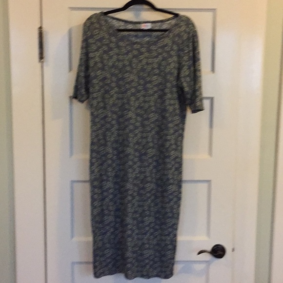 LuLaRoe Julia XL. Spring blue and green print. - Picture 2 of 3